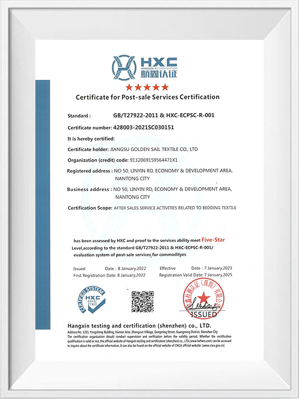 Zertifikat für die Zertifizierung von Post-Sale-Services